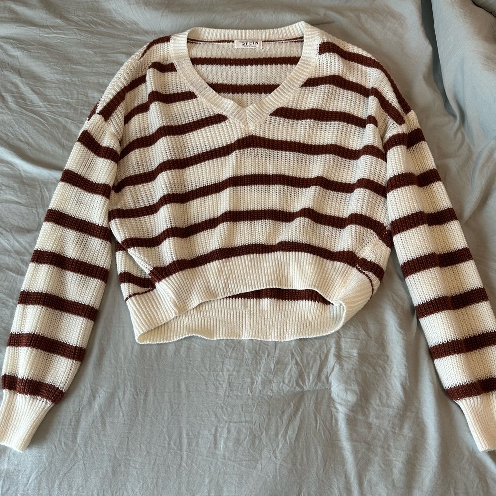 Striped cropped sweater